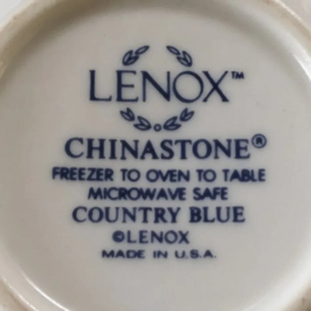 Lenox Chinastone Sugar Bowl w/ Lid Country Blue